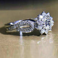 Fashion OL Flower Bud Shape Zircon Women's Ring Trendy Style Ring With Individual Packaging view 4
