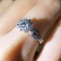 Fashion OL Flower Bud Shape Zircon Women's Ring Trendy Style Ring With Individual Packaging view 2