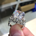 Luxury Hollow Pattern Zircon Ring For Women, European Vintage High End Statement Jewelry view 2