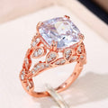 Luxury Hollow Pattern Zircon Ring For Women, European Vintage High End Statement Jewelry view 3