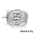 Luxury Hollow Pattern Zircon Ring For Women, European Vintage High End Statement Jewelry view 5