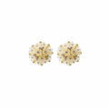 Elegant French Pearl Flower Zircon Rhinestone Alloy Half Dome Floral Stud Earrings view 5