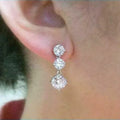 Long Round Cubic Zirconia Drop Earrings For Women, European Fashion Sparkling Versatile Ear Jewelry view 3