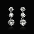 Long Round Cubic Zirconia Drop Earrings For Women, European Fashion Sparkling Versatile Ear Jewelry view 2