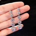 Sparkling Zircon Long Dangle Earrings For Women, Simple Elegant Face Slimming Jewelry view 3