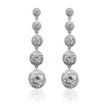 Sparkling Zircon Long Dangle Earrings For Women, Simple Elegant Face Slimming Jewelry view 4