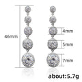 Sparkling Zircon Long Dangle Earrings For Women, Simple Elegant Face Slimming Jewelry view 5