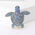 Alloy Rhinestone Turtle Brooch Pin For Creative Animal Clothing Decoration – Green view 3