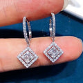 Niche Design Light Luxury Sparkling Cubic Zirconia Drop Earrings, Vintage Commute Earrings For Women view 2