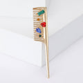 Alloy Rhinestone Comb Brooch Pin For Vintage Fashion Apparel view 2
