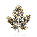 Alloy Rhinestone Maple Leaf Brooch For Suits And Coats view 5