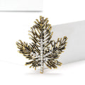 Alloy Rhinestone Maple Leaf Brooch For Suits And Coats view 2