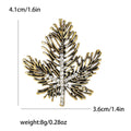 Alloy Rhinestone Maple Leaf Brooch For Suits And Coats view 6