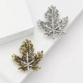 Alloy Rhinestone Maple Leaf Brooch For Suits And Coats view 1