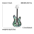 Alloy Abalone Shell Guitar Brooch Lapel Pin For Suit Decoration view 5