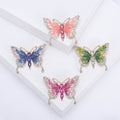Alloy Rhinestone Enamel Butterfly Brooch Pin For Cardigans And Coats view 1
