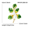 Alloy Enamel Pearl Branch Brooch Pin For Simple Fashion Decoration view 5