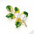 Alloy Enamel Pearl Branch Brooch Pin For Simple Fashion Decoration view 3