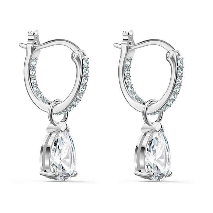 Simple Elegant Water Drop Zircon Earrings For Women With Detachable Dangle Ear Drops