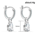Simple Elegant Water Drop Zircon Earrings For Women With Detachable Dangle Ear Drops view 5