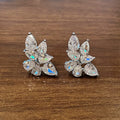 European High Quality 3A Cubic Zirconia Leaf Stud Earrings, Geometric Leaf Earrings For Women view 2
