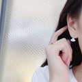 Classic Fan Shaped Mini Dress Earrings, Light Luxury French Cubic Zirconia Skirt Drop Earrings view 3