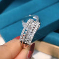 European Copper Platinum Plated Hollow Ring For Women Creative Fashion Jewelry view 4