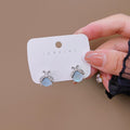 Sterling Silver Needle Irregular Opal Moonstone Fairy Earrings Pink Stud Liquid Metal Star Moon view 3