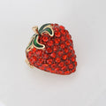 Alloy Rhinestone Strawberry Brooch Pin For Summer Shirts And Clothing view 2