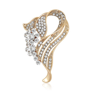 Alloy Rhinestone Brooch Pin For Elegant Clothing And Lapel Decoration