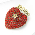 Alloy Rhinestone Red Heart Brooch For Creative Unisex Fashion Accessories view 2