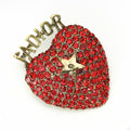 Alloy Rhinestone Red Heart Brooch For Creative Unisex Fashion Accessories view 3