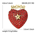 Alloy Rhinestone Red Heart Brooch For Creative Unisex Fashion Accessories view 5