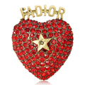 Alloy Rhinestone Red Heart Brooch For Creative Unisex Fashion Accessories view 1