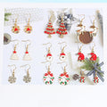 Custom Christmas Enamel Alloy Rhinestone Tree Santa Reindeer Snowflake Cute Festive Hook Earrings view 1
