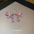 Sweet Cool Butterfly Rhinestone Teardrop Metal Drop Earrings For Women view 3