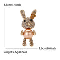 Alloy Rhinestone Rabbit Brooch Pin For Sweaters And Coats view 5