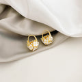 French Vintage Romantic Shell Flower Basket Hoop Elegant Rhinestone Pearl Sweet Fresh Women's Earrings view 2