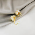 French Vintage Romantic Shell Flower Basket Hoop Elegant Rhinestone Pearl Sweet Fresh Women's Earrings view 4