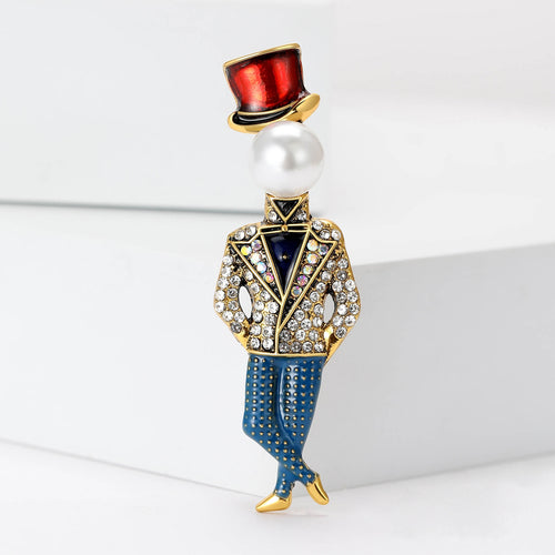 Alloy Rhinestone Magician Brooch Pin For Coats Sweaters And Suits