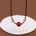 Viral Vintage Acacia Bean Red Agate Pendant Bracelet And Zodiac Year Collarbone Choker view 4