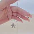 Titanium Steel Trendy Necklace Pearl Micro Pave Geometric Fishtail Butterfly Heart Clavicle Chain view 4