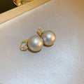 French Minimalist Pearl Cubic Zirconia Ear Cuff Earrings For Women Geometric OL Jewelry view 2
