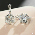 Korean Round Sparkling Zircon Earrings With Simple Crystal Ear Cuff Style For OL Fashion view 5