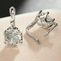 Korean Round Sparkling Zircon Earrings With Simple Crystal Ear Cuff Style For OL Fashion view 4