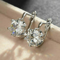 Korean Round Sparkling Zircon Earrings With Simple Crystal Ear Cuff Style For OL Fashion view 1