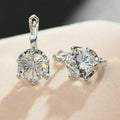 Korean Round Sparkling Zircon Earrings With Simple Crystal Ear Cuff Style For OL Fashion view 3