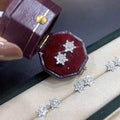 Aesthetic Snowflake Stud Earrings, Niche Light Luxury Floral Ear Jewelry For Women view 2