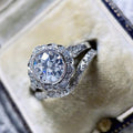 Sparkling Zircon Ring Two Piece Set Vintage Elegant Niche Design Stack Rings For Women view 3