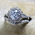 Sparkling Zircon Ring Two Piece Set Vintage Elegant Niche Design Stack Rings For Women view 2